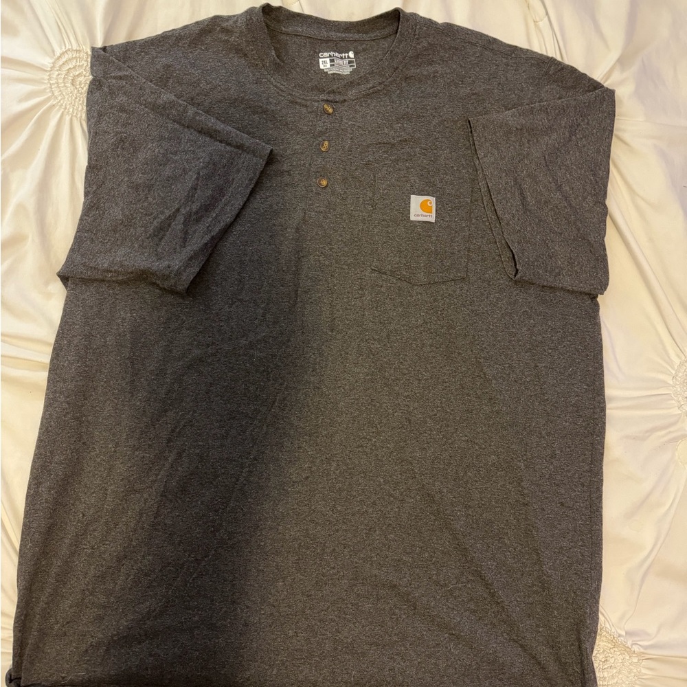 Carhartt Charcoal Short Sleeve Men's Button Up Pocket Tee